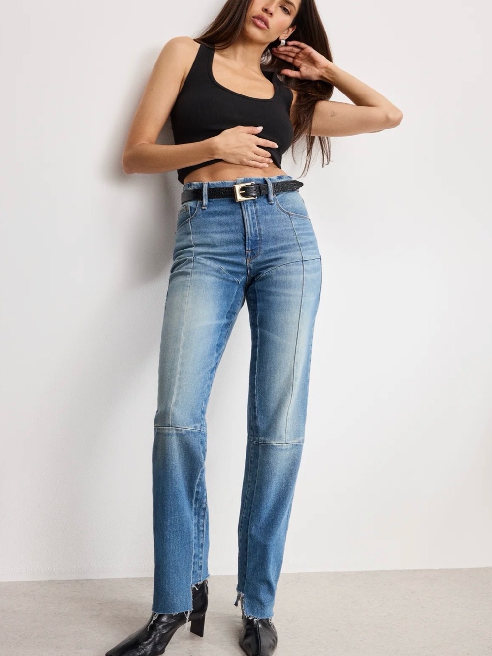 Good American Good Icon Straight Jeans in Indigo 912 size 8 new no tags